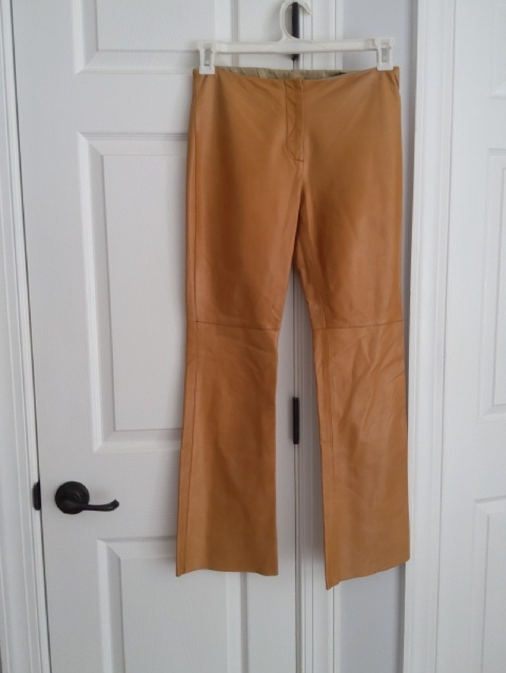 ROZAE NICHOLS Caramel Leather/Silk Lined Pants